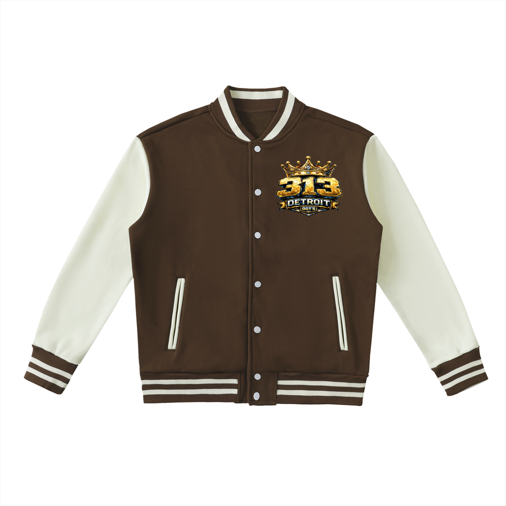 Two-Tone Fleeced Varsity Jacket