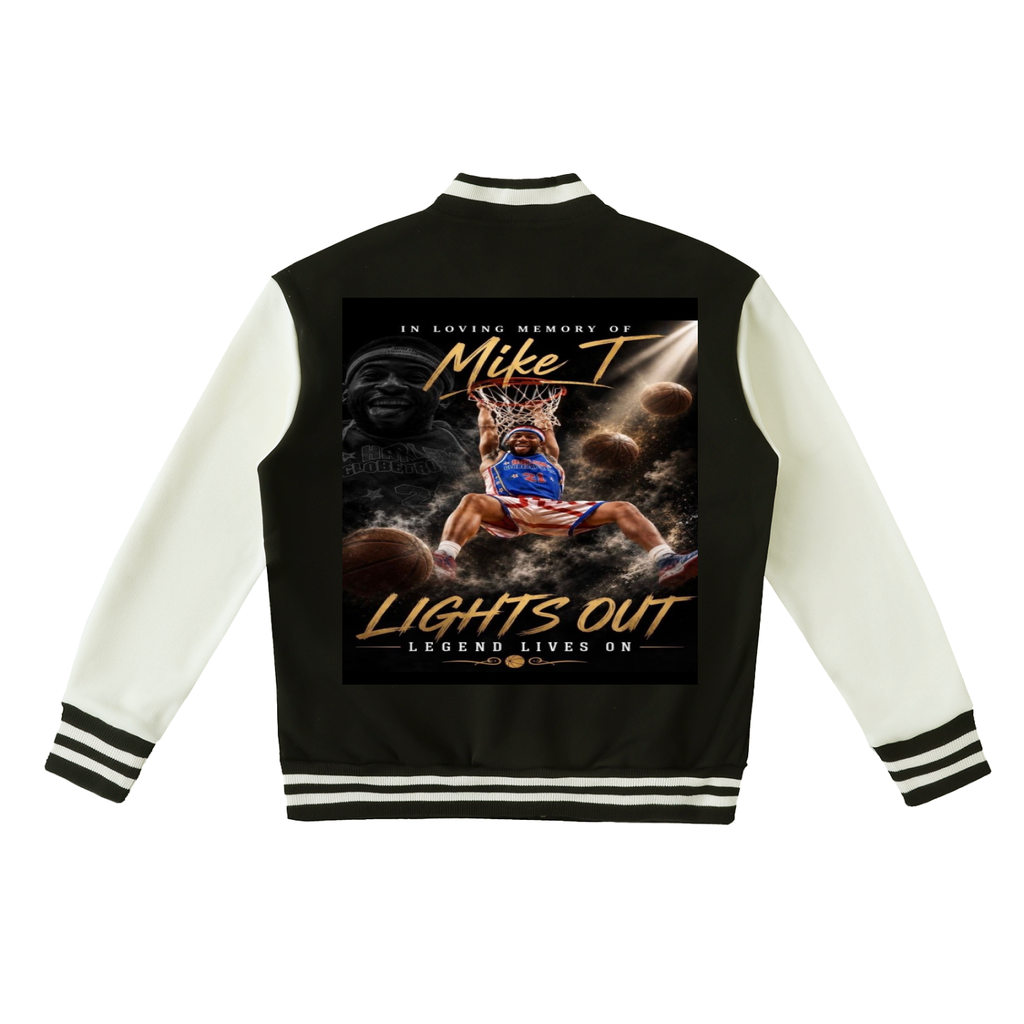 Two-Tone Fleeced Varsity Jacket