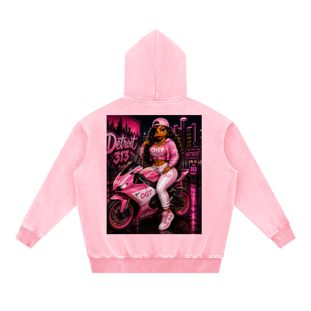 Snow Wash Fleece Oversize Hoodie