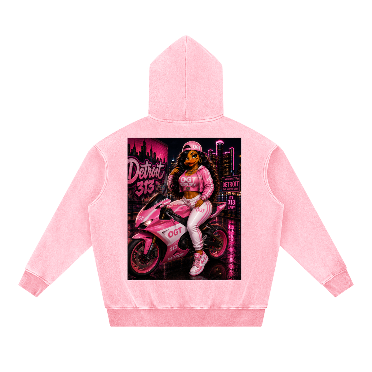 Snow Wash Fleece Oversize Hoodie