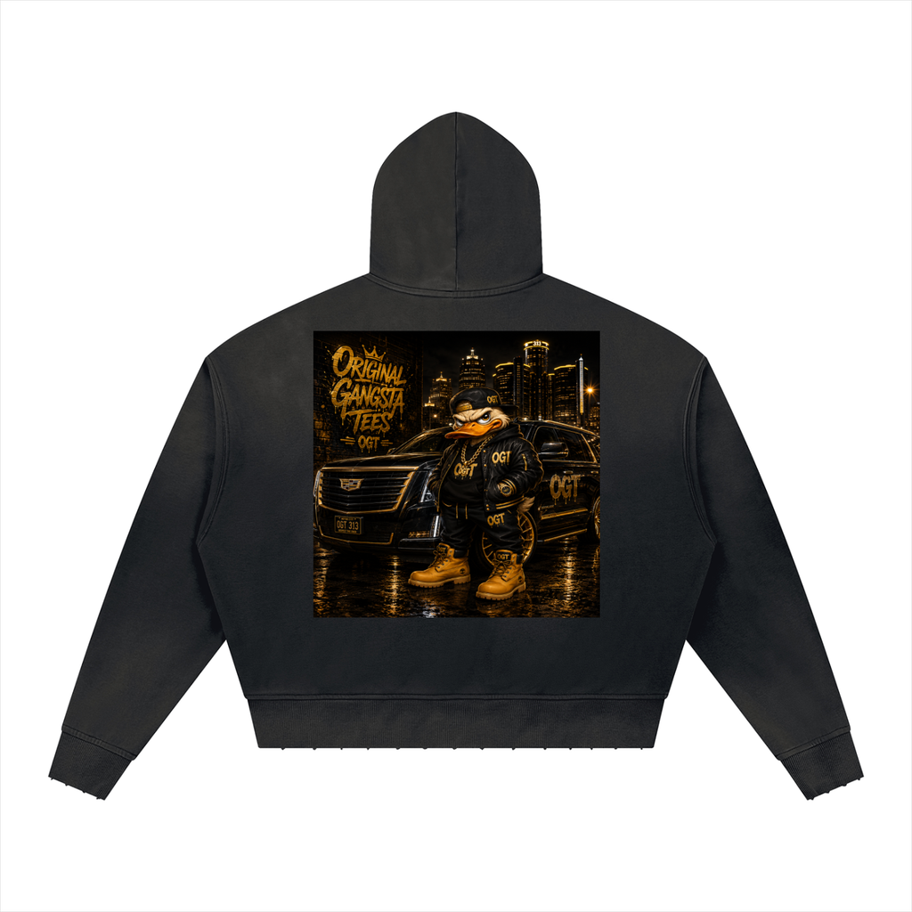Unisex Sunfade Distressed Boxy Hoodie