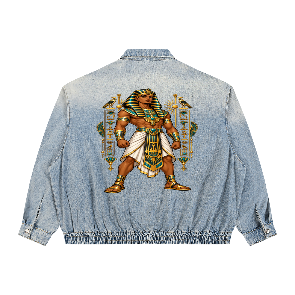 Unisex Vintage Wash Full-Zip Denim Jacket