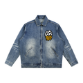 Vintage Wash Zip Up Denim Jacket