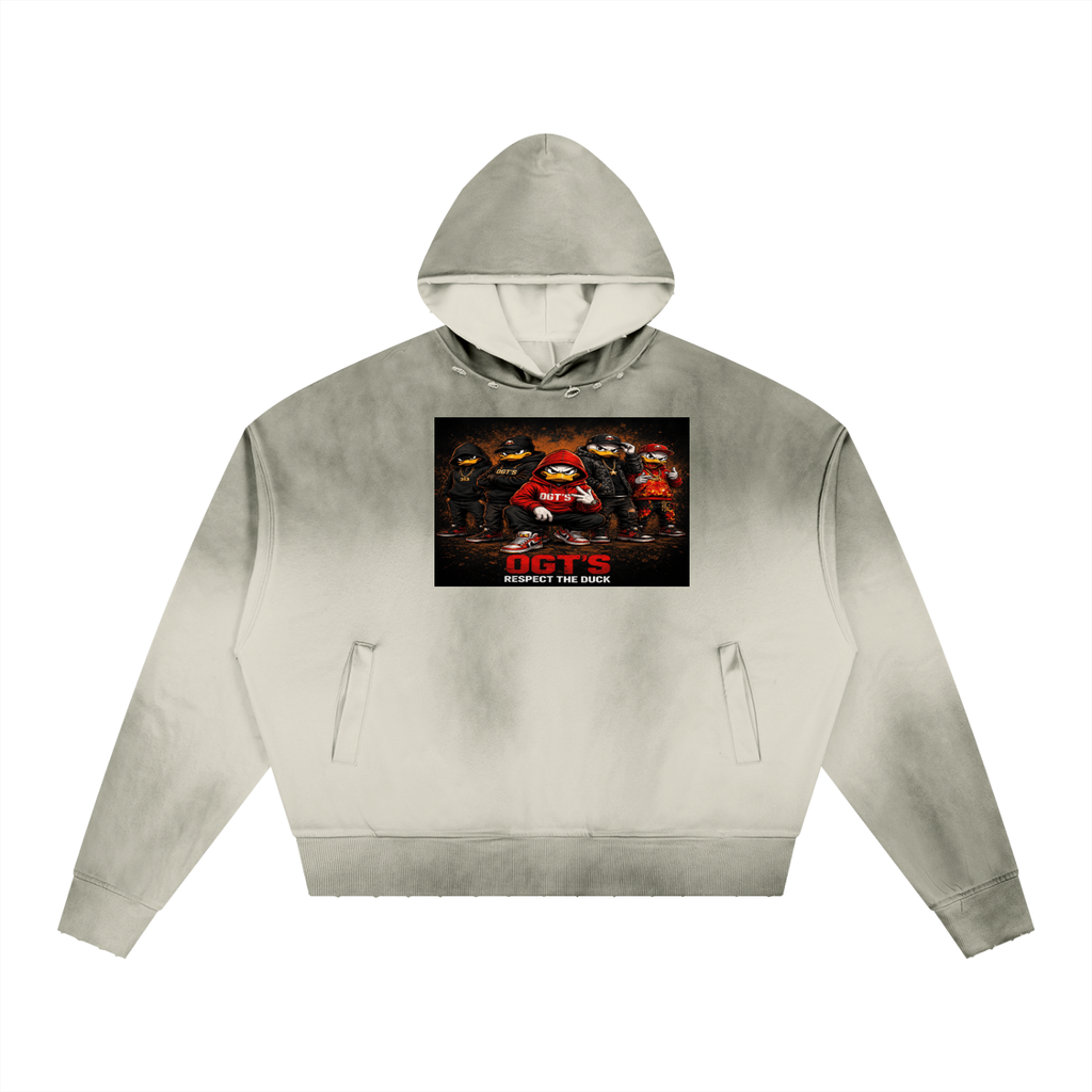 Unisex Sunfade Distressed Boxy Hoodie