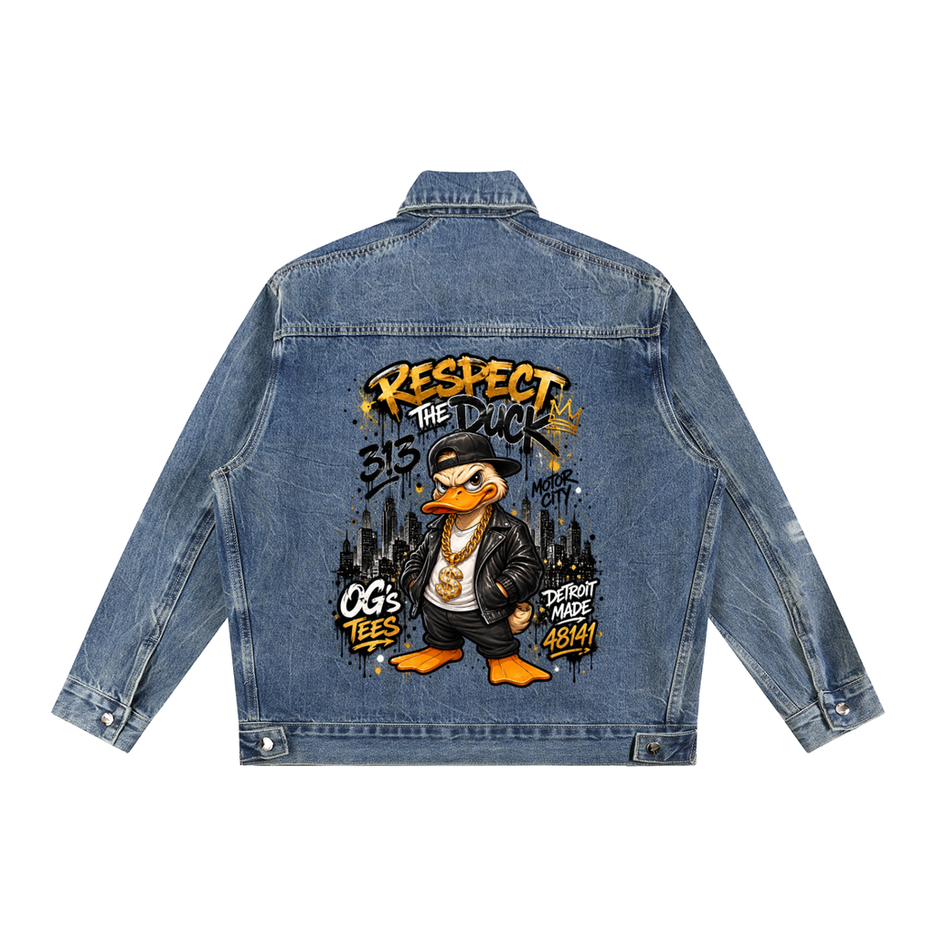 Vintage Wash Zip Up Denim Jacket